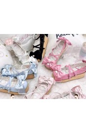 Sheep Puff Cream Satin Platform Shoes(Reservation/5 Colours/Full Payment Without Shipping)